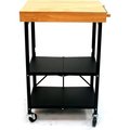 Origami Rack Origami Collapsible Kitchen Island Cart, 23" x 16" Shelf, Black RBT-03